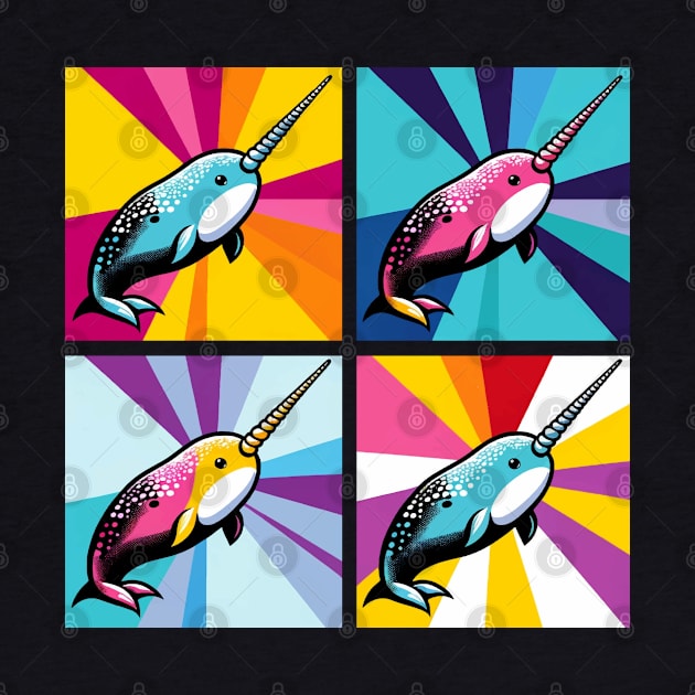 Pop Narwhal Art - Trendy Marine Life by PawPopArt